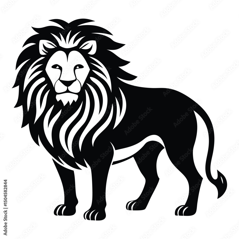 Fototapeta premium Silhouette of lion vector clipart