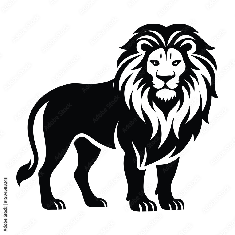 Obraz premium Silhouette of lion vector clipart 