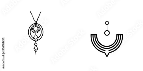 Vector illustration of decorative jewelry and modern adornments in minimalist design for fashion enthusiasts and artists