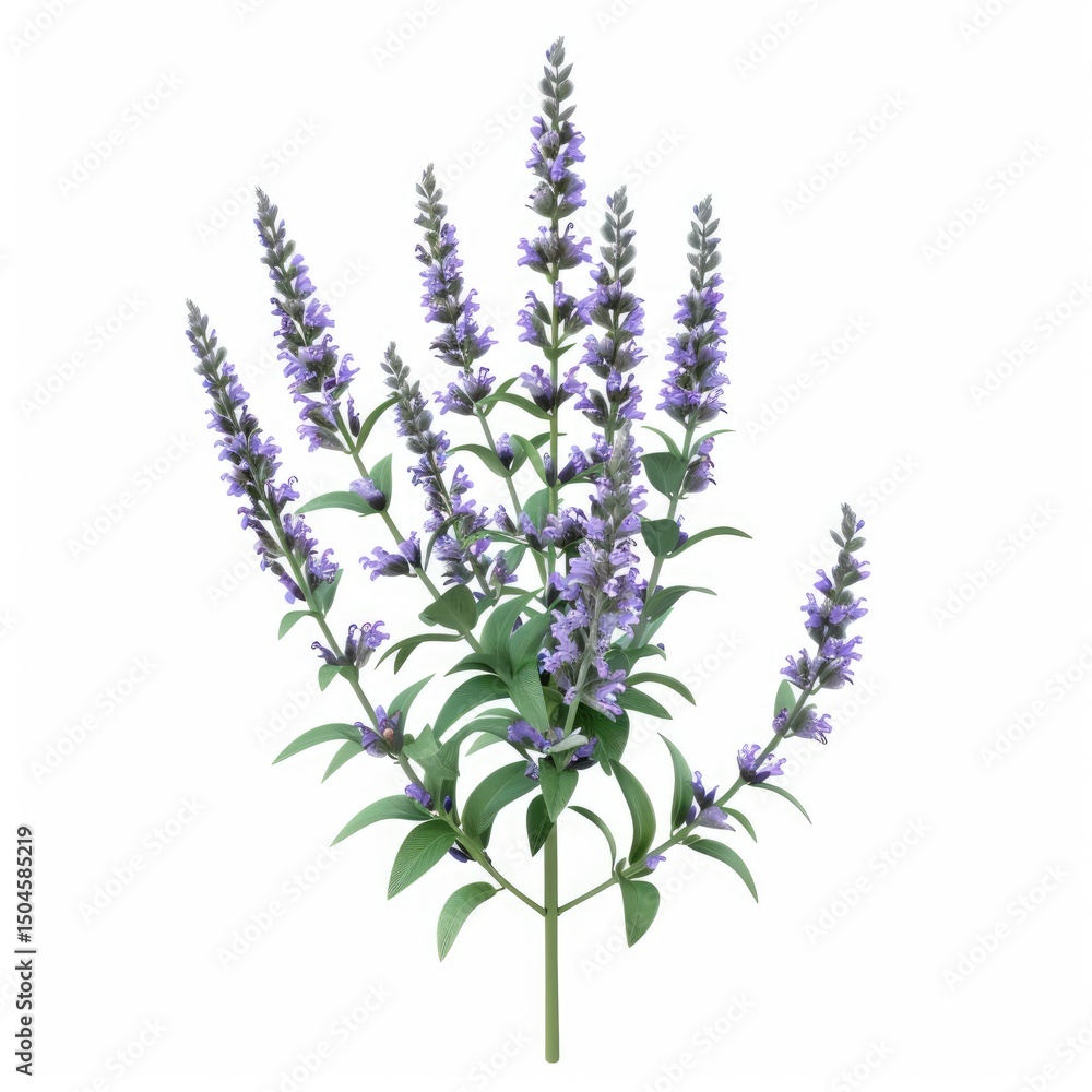 Naklejka premium Vibrant, purple flower cluster isolated on white background.