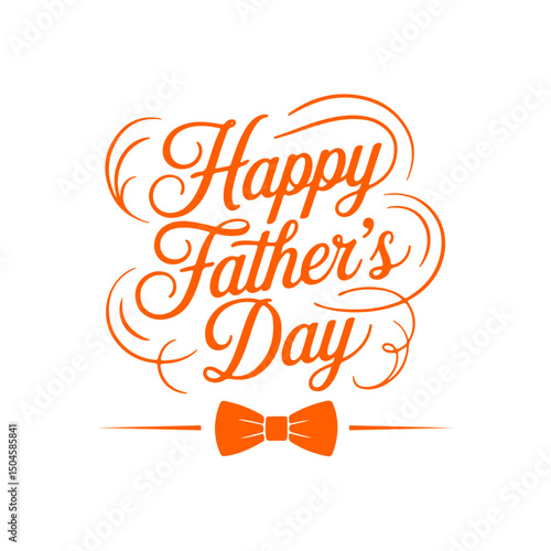 Happy Father's Day: A graphic emblem expressing heartfelt sentiments for a beloved dad, adorned with a stylized bow tie, perfect for celebrating paternal figures.
