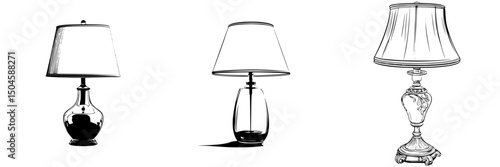 Collection of decorative lamp icons showcasing various designs for home decor inspiration and creative projects