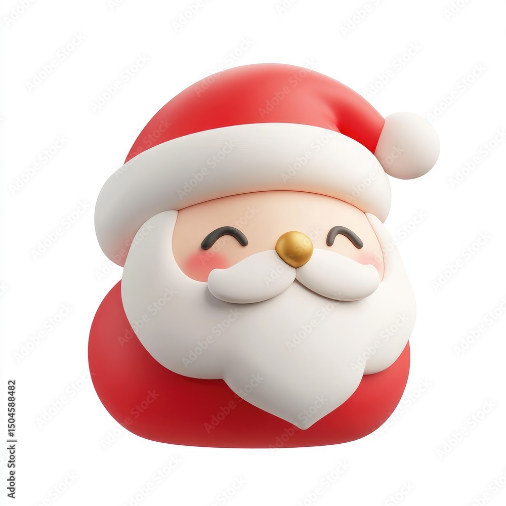 3d rendering of a joyful santa claus head. 3d rendering of a joyful santa claus head.