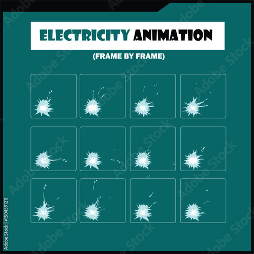 Electric Glow Particle Burst - Frame by Frame Sequence