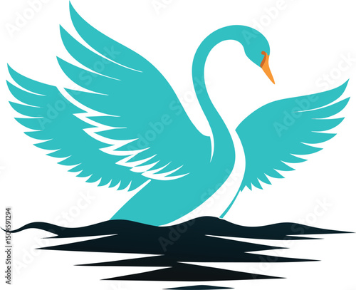 swan on the water