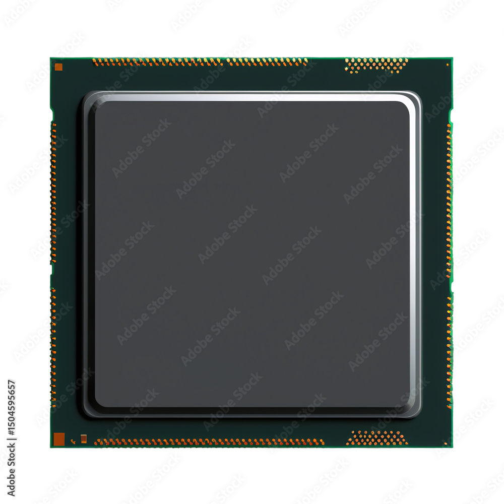 Fototapeta premium cpu processor isolated on transparent background