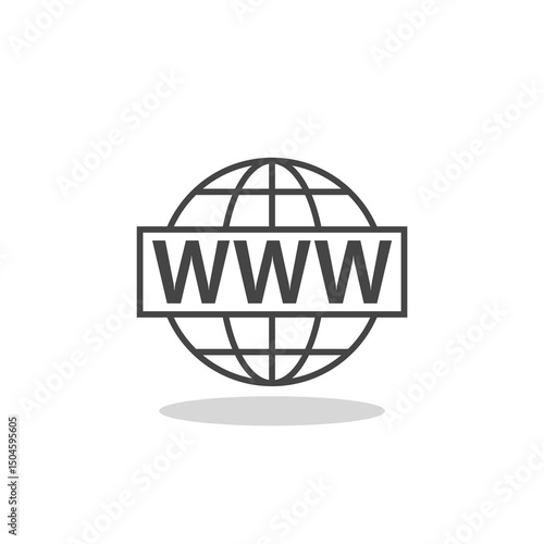www Website icon with shadow