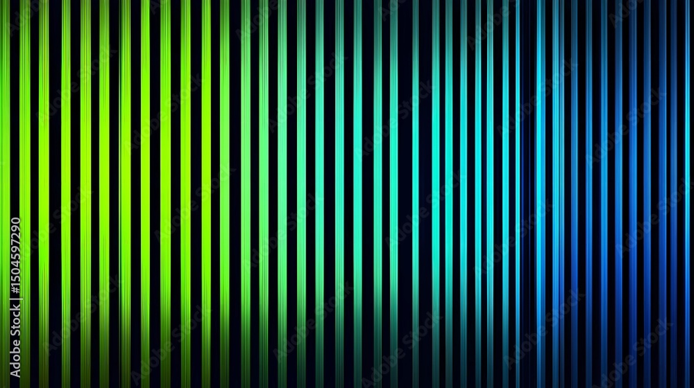 Fototapeta premium Bright neon green and blue vertical pattern, ideal for energetic abstract designs, colorful wallpapers, and digital visual identity.