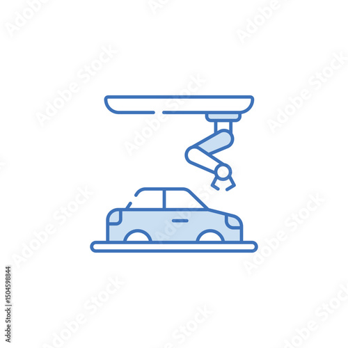 Car Manufacturing icon design with white background stock illustration