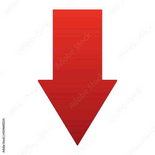 Free Download Red arrow going down stock icon on white background. Bankruptcy, financial market crash icon for your web site design, logo, app, UI. graph chart down trend symbol.chart going down sign. - GFXLoad