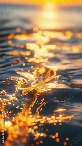 Wallpaper Mural Glimmering golden sunlight reflecting on calm water surface during sunset, creating a serene atmosphere Torontodigital.ca