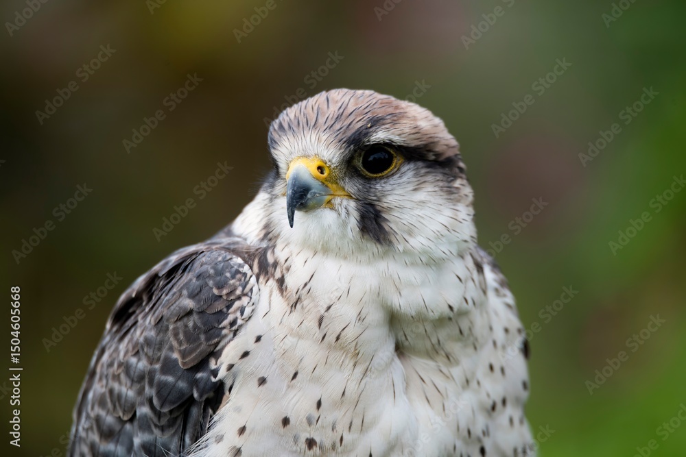 A hybrid of a Gyrfalcon (Falco rusticolus) and a Barbary Falcon (Falco peregrinus pelegrinoides). A hybrid of a Gyrfalcon (Falco rusticolus) and a Barbary Falcon (Falco peregrinus pelegrinoides).
