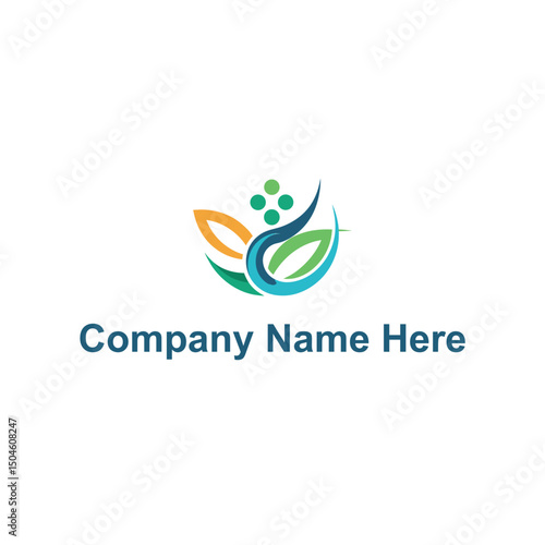 Wallpaper Mural Wellness and Community Logo with Leaf and Human Figure Elements Torontodigital.ca