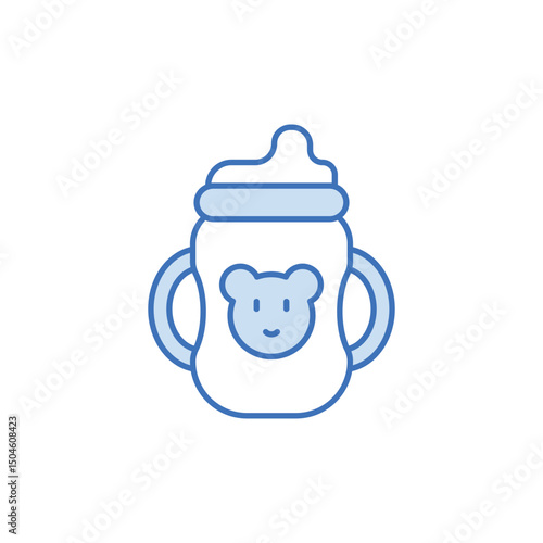 Sippy Cup icon design with white background stock illustration