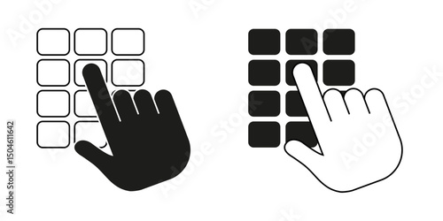 Hand finger entering PIN-code icon, unlock and password. Enter the pin icon. Vector illustrations EPS10