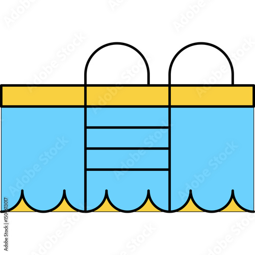 Swimming pool single icon vector illustration