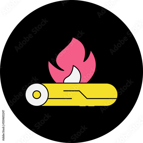 Bonfire single vector icon illustration