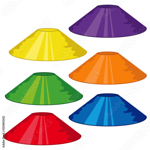 soccer disc cones, Colorful training cones.