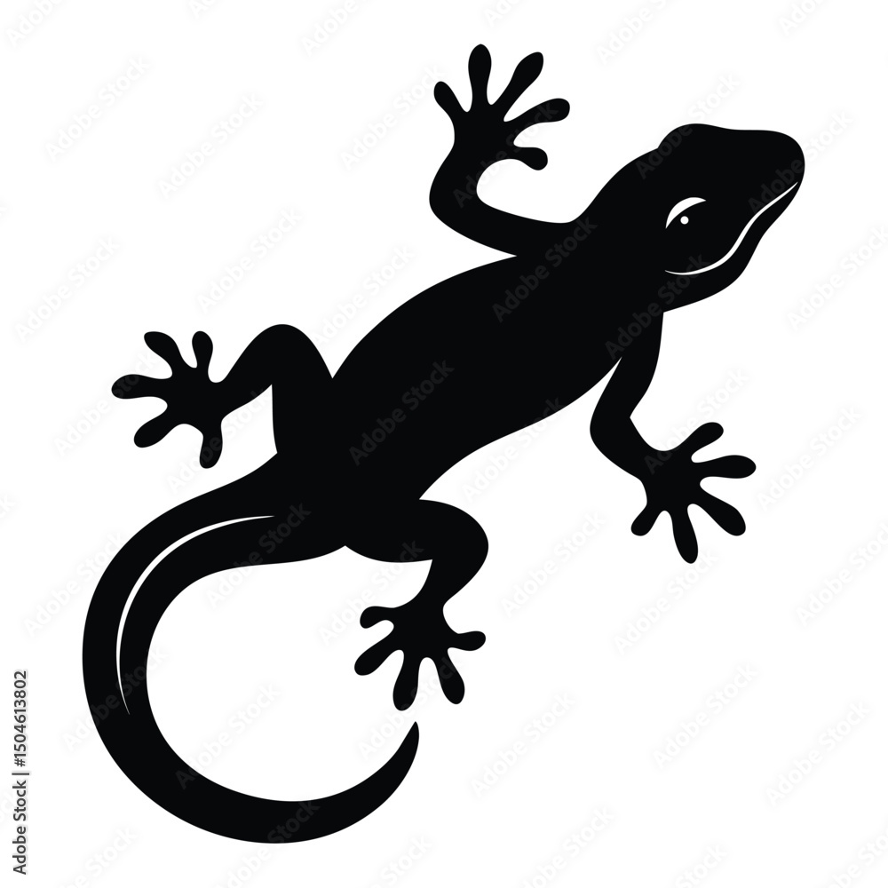 Naklejka premium Silhouette of a gecko vector clipart 
