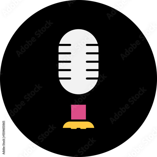 Mic single icon vector illustration