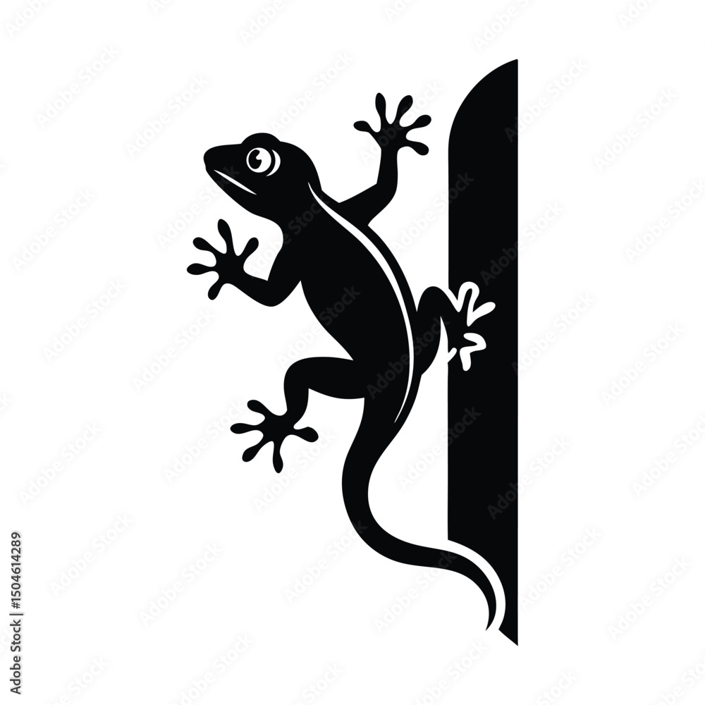 Naklejka premium Silhouette of a gecko vector clipart