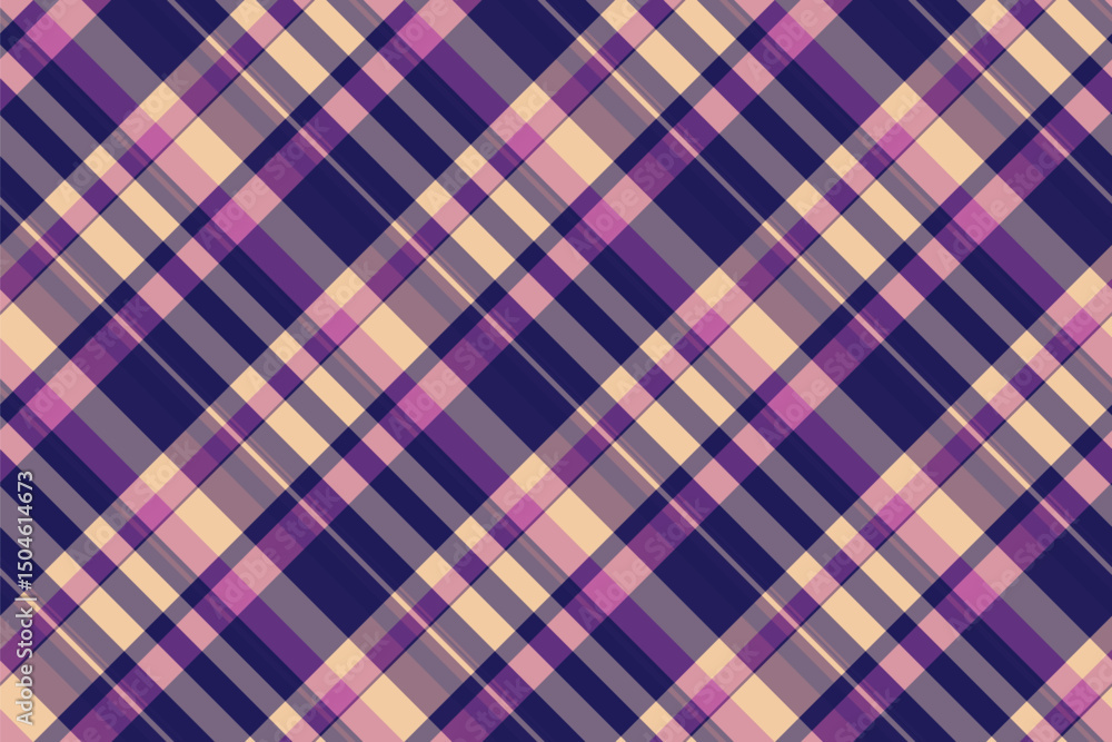 Elegant diagonal plaid pattern in muted purples, pinks, and beige. Perfect for textile design, website backgrounds, or adding a touch of sophisticated texture to your projects. Elegant diagonal plaid pattern in muted purples, pinks, and beige. Perfect for textile design, website backgrounds, or adding a touch of sophisticated texture to your projects.