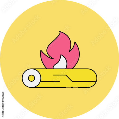 Bonfire single vector icon illustration