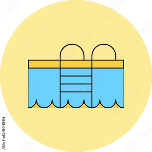 Swimming pool single icon vector illustration