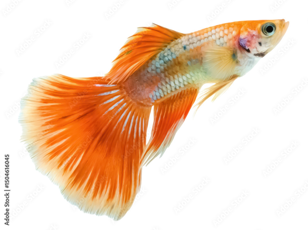 Fototapeta premium Guppy png aquarium fish png tropical fish png small fish png pet fish png colorful fish png freshwater fish png transparent background image