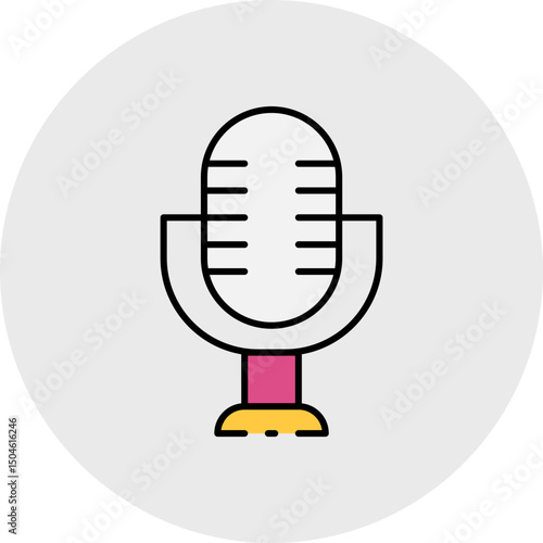 Mic single icon vector illustration