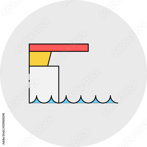 Offshore single vector icon illustration