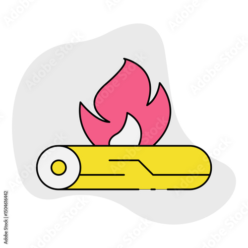 Bonfire single vector icon illustration