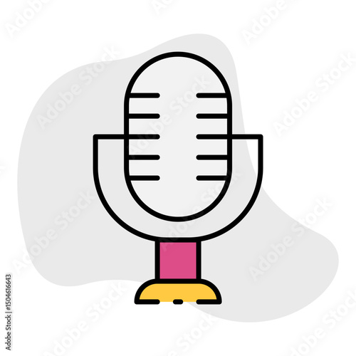 Mic single icon vector illustration