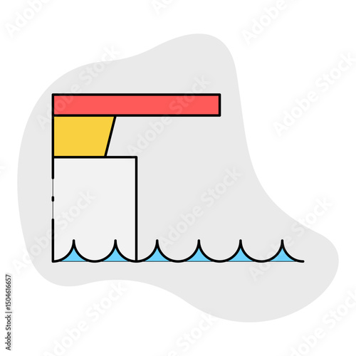 Offshore single vector icon illustration