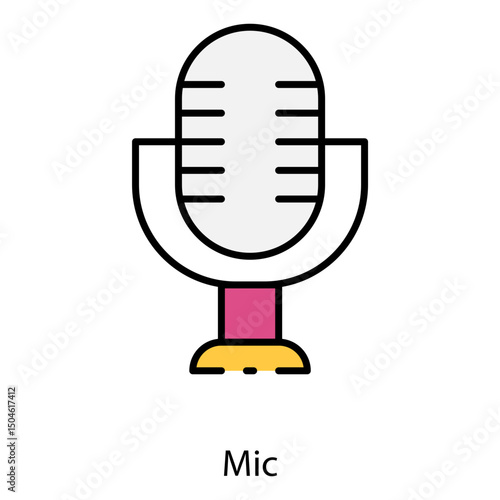 Mic single icon vector illustration