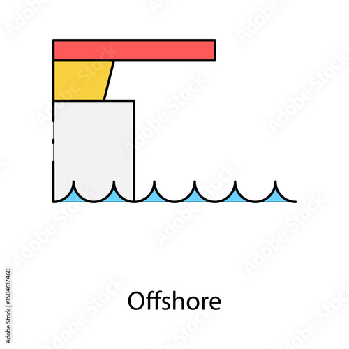 Offshore single vector icon illustration