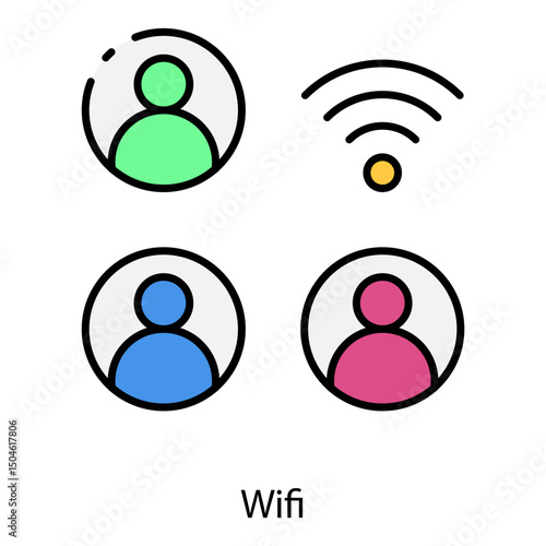 Wifi single icon vector illustration
