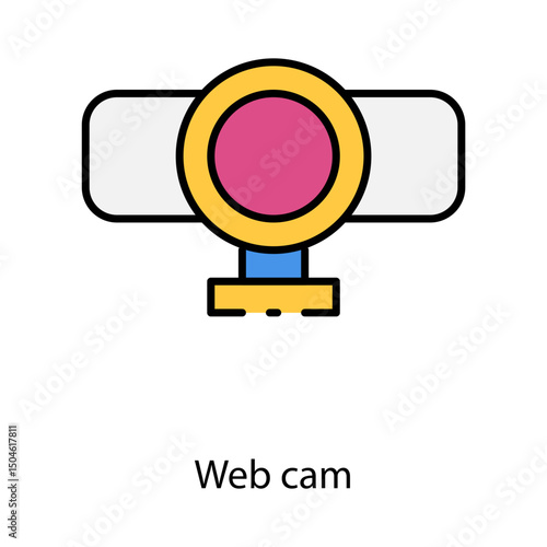 Web cam single vector icon illustration