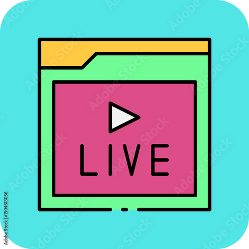 Live single vector icon illustration