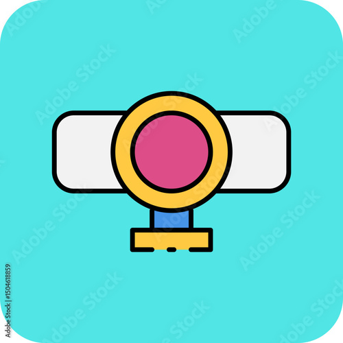 Web cam single vector icon illustration