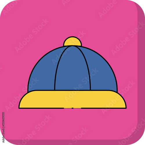 Cap single vector icon illustration