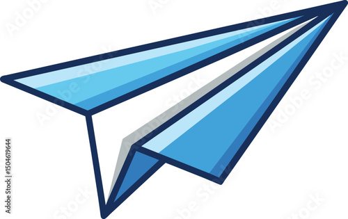 Blue Paper Plane Simple Design Icon Illustration