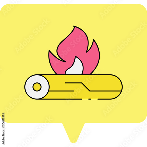 Bonfire single vector icon illustration