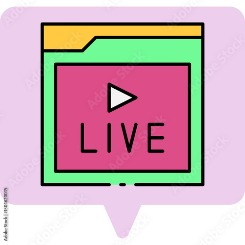 Live single vector icon illustration