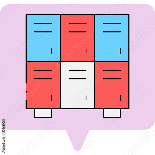 Lockers single vector icon illustration