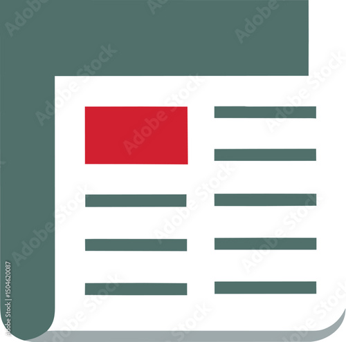 Modern Newspaper Icon for News and Information Design