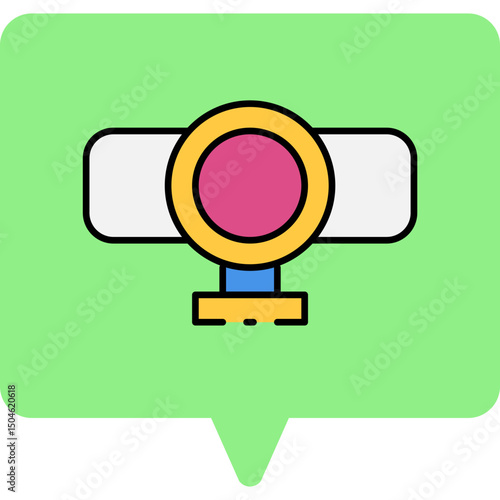 Web cam single vector icon illustration