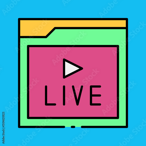 Live single vector icon illustration