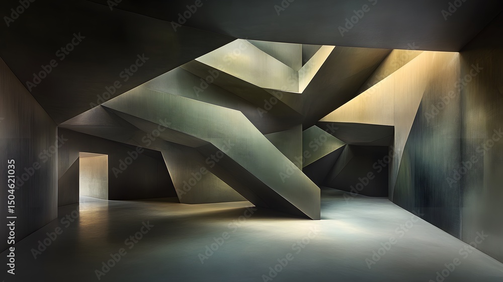 Fototapeta premium Abstract Geometric Architecture Interior Design