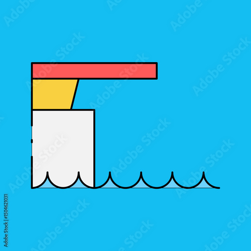 Offshore single vector icon illustration